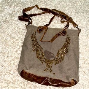 Brown embellished bag